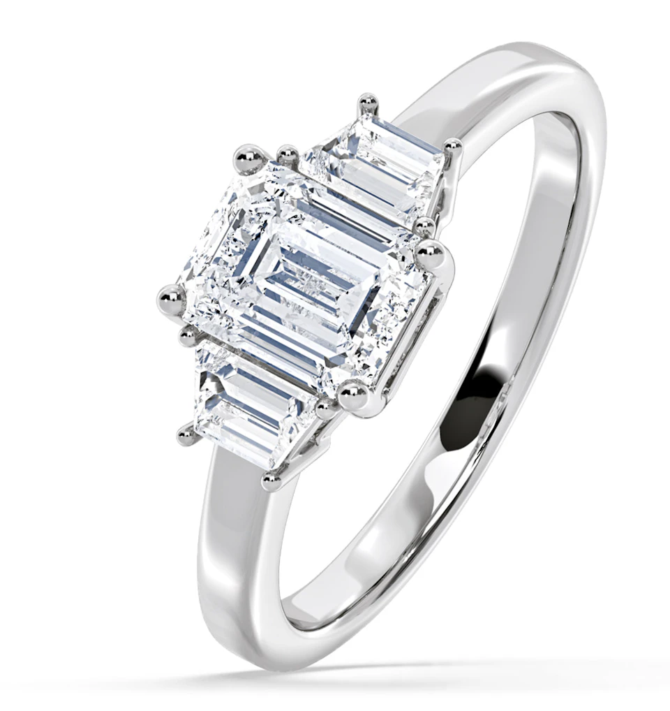 Erika Lab Diamond 1.70ct Emerald Cut Ring in Platinum F/VS1