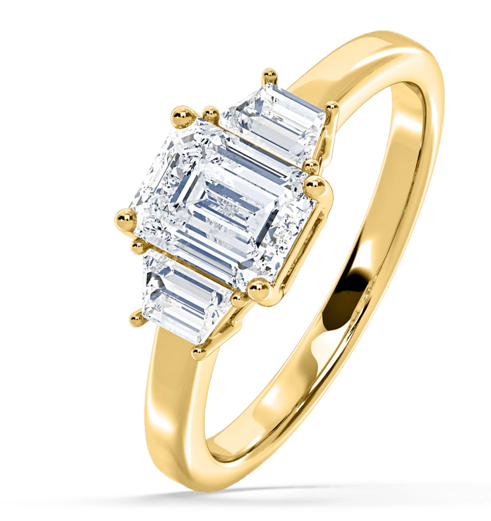 Erika Lab Diamond 1.70ct Emerald Cut Ring in 18K Yellow Gold F/VS1