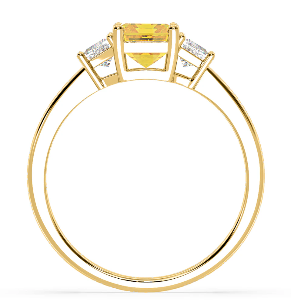 Erika Yellow Lab Diamond 1.70ct Emerald Cut Ring in 18K Yellow Gold - Elara Collection