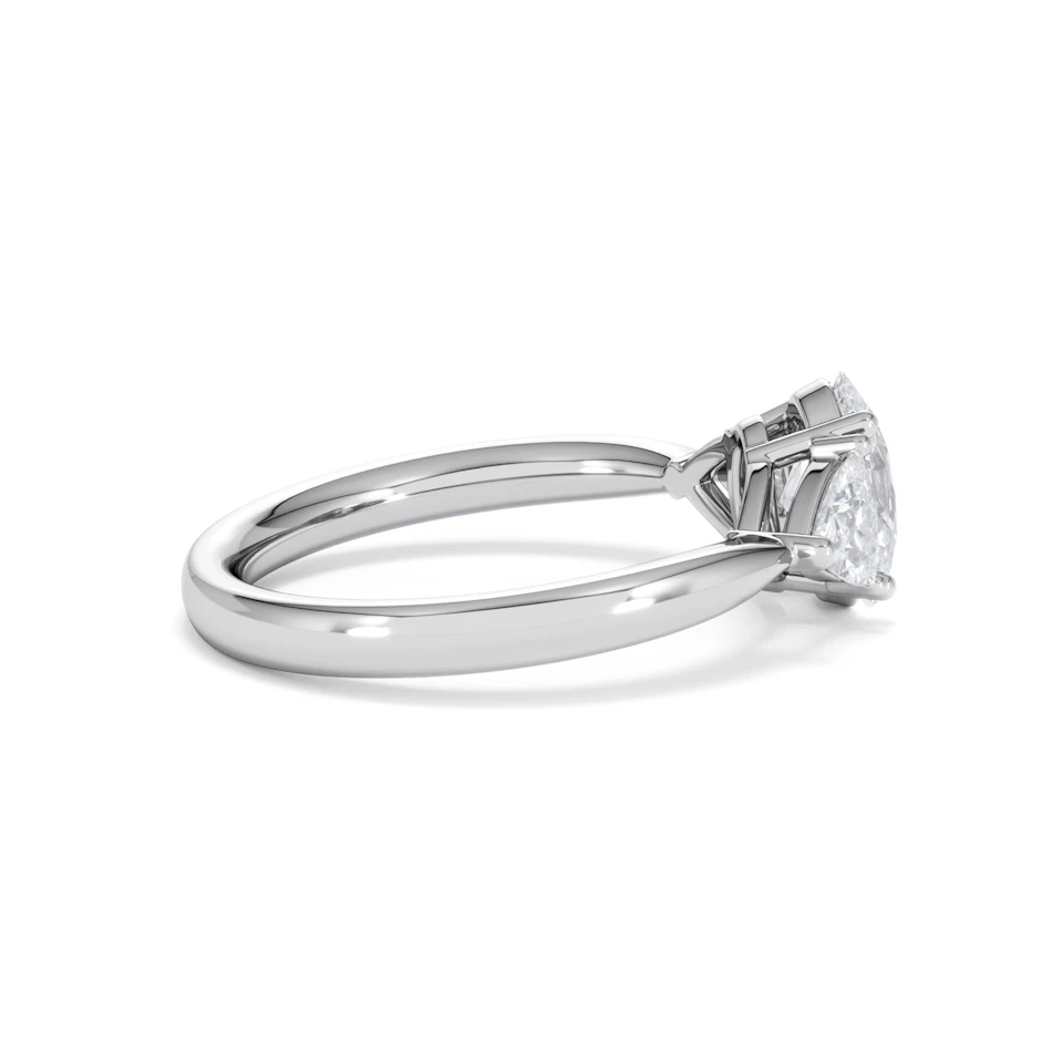 Dalia Lab Diamond Oval with Trillions 1.70ct Ring in 18K White Gold F/VS1