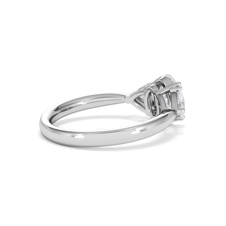 Dalia Lab Diamond Oval with Trillions 1.70ct Ring in 18K White Gold F/VS1