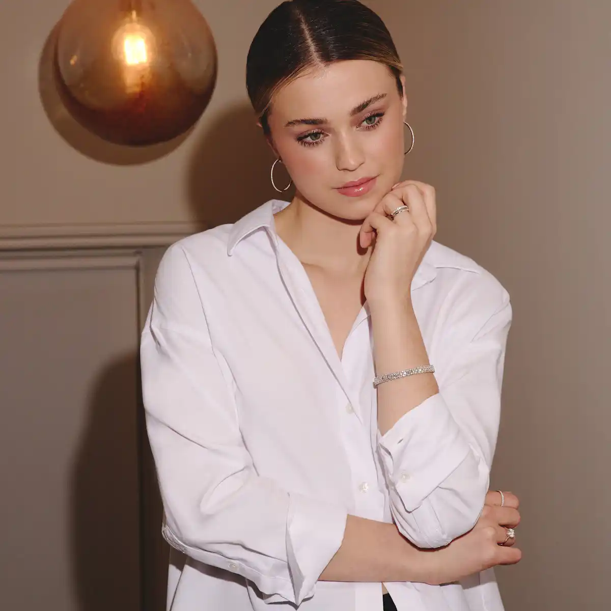 Grace 3.00ct Lab Diamond Round Cut Engagement Ring in 18K White Gold G/VS1