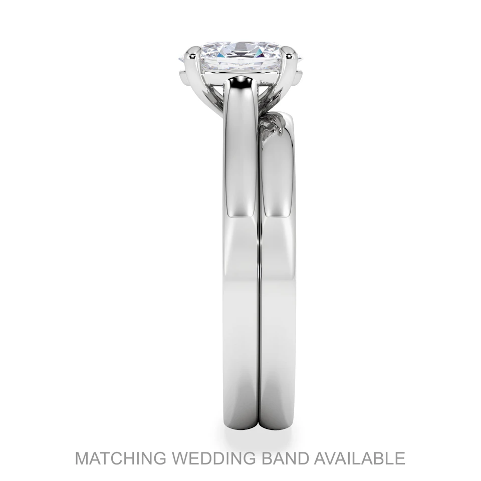 Amora Oval 1.00ct Lab Diamond Engagement Ring F/VS1 Set in Platinum