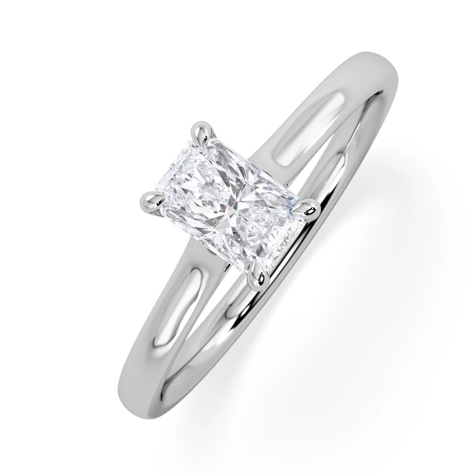 Amora Radiant 0.50ct Lab Diamond Engagement Ring F/VS1 Set in 18K White Gold