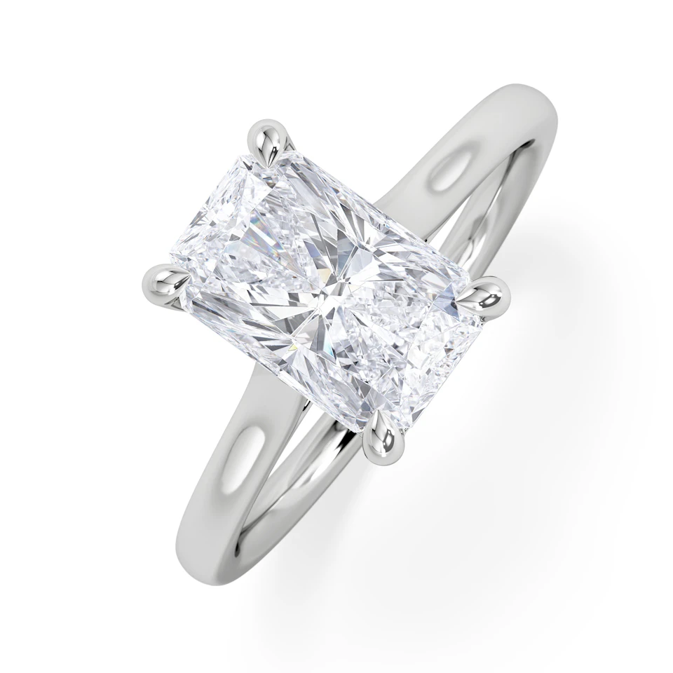Amora Radiant 2.00ct Lab Diamond Engagement Ring F/VS1 Set in 18K White Gold