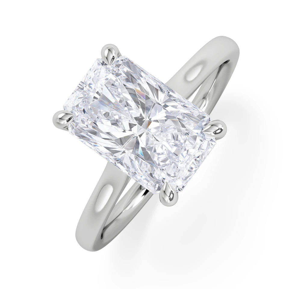 Amora Radiant 3.00ct Lab Diamond Engagement Ring G/VS1 Set in 18K White Gold