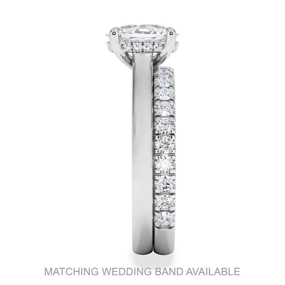 Amora Oval 1.00ct Hidden Halo Diamond Engagement Ring G/VS1 Set in Platinum