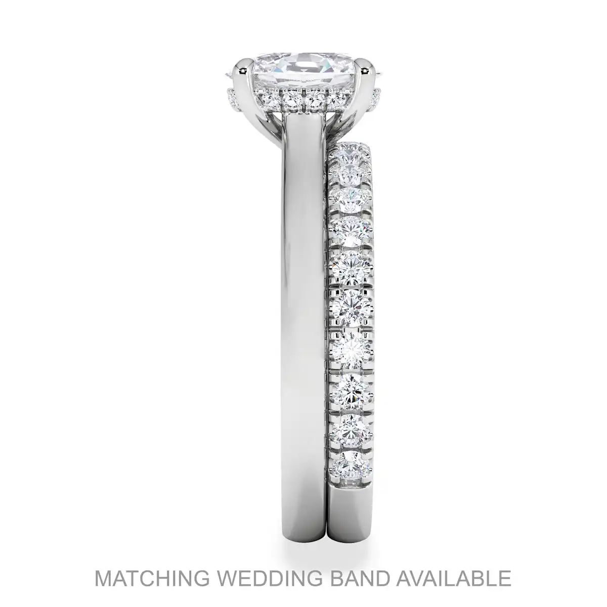 Amora Oval 2.00ct Hidden Halo Lab Diamond Engagement Ring F/VS1 Set in 18K White Gold