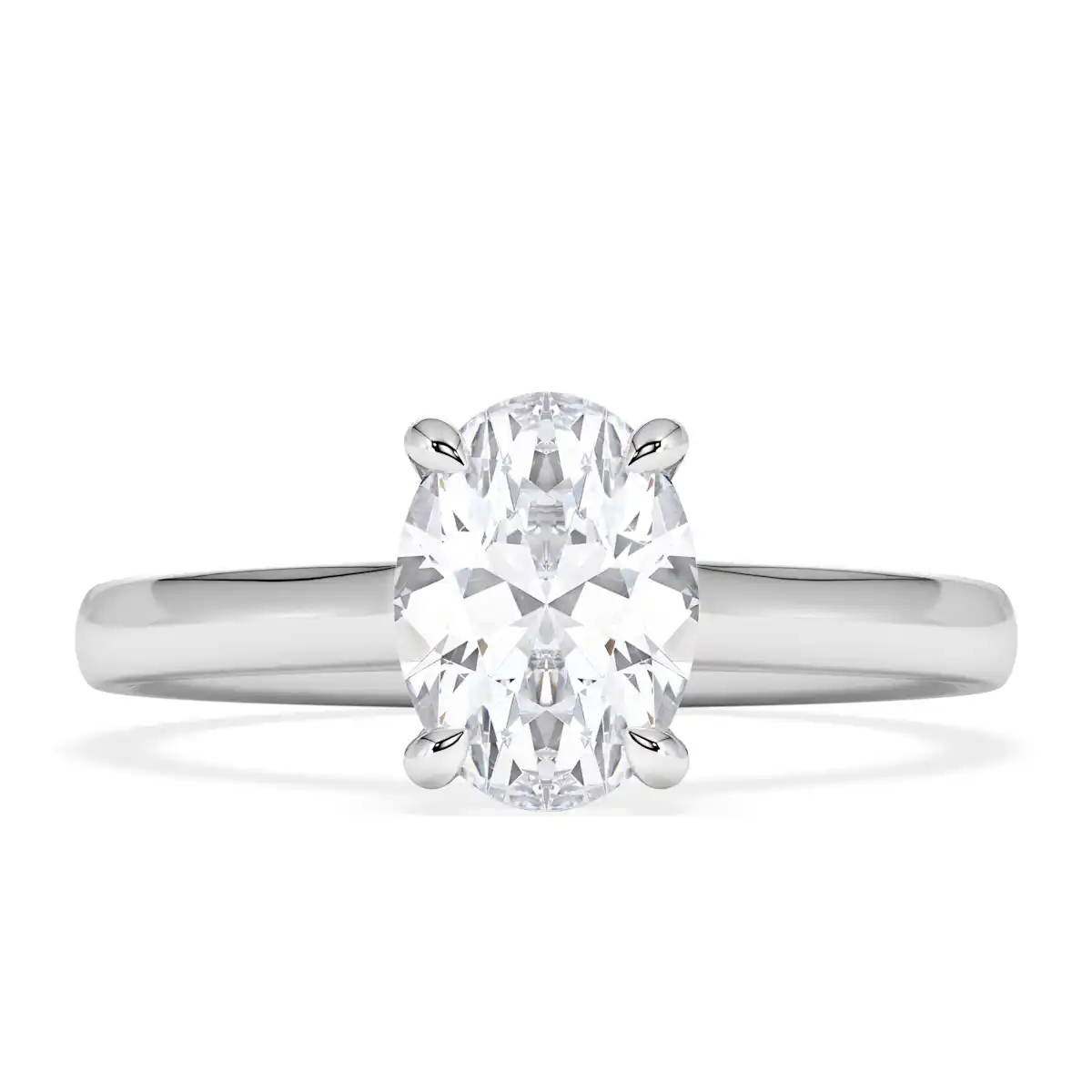 Amora Oval 1.00ct Hidden Halo Lab Diamond Engagement Ring F/VS1 Set in Platinum