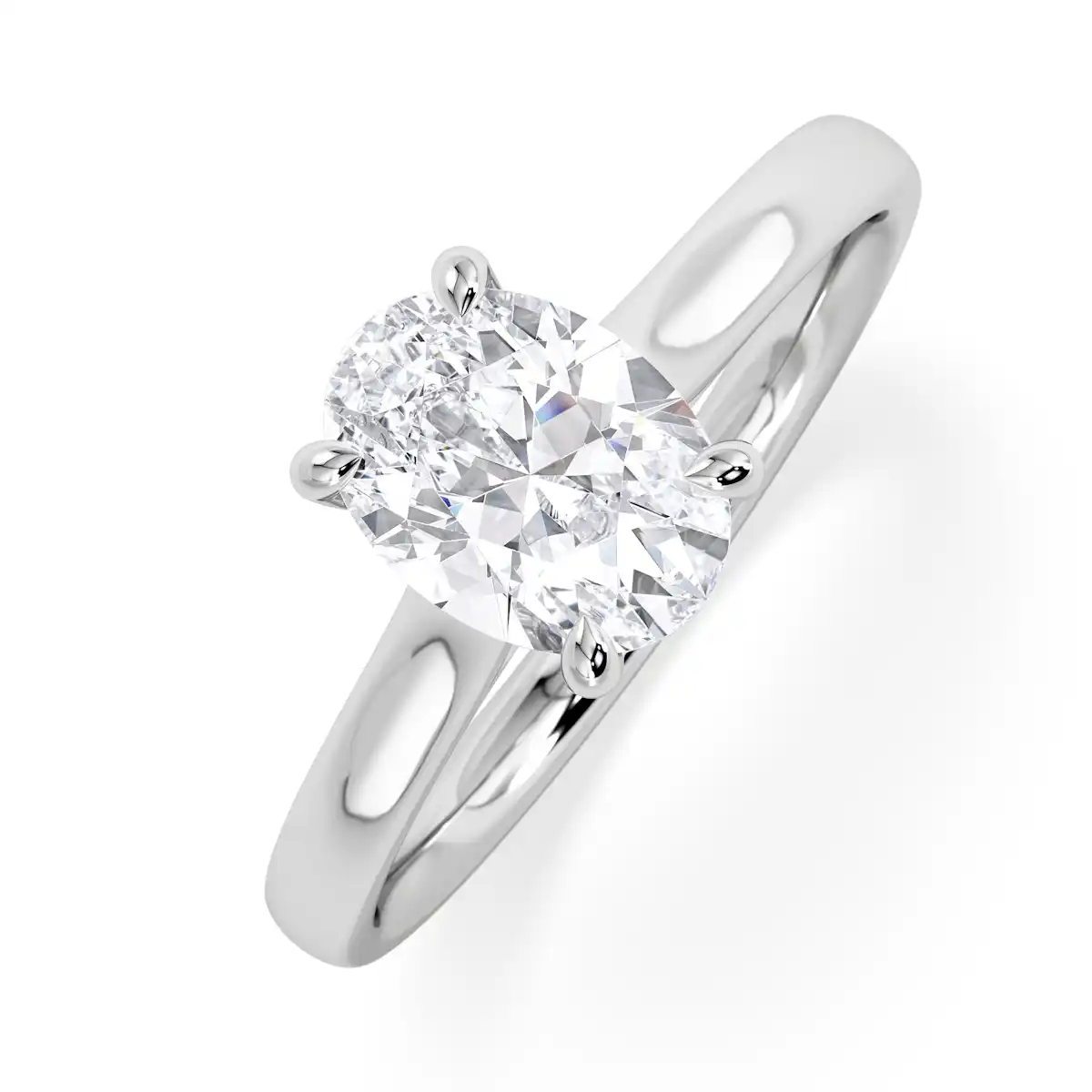 Amora Oval 1.00ct Hidden Halo Lab Diamond Engagement Ring F/VS1 Set in Platinum