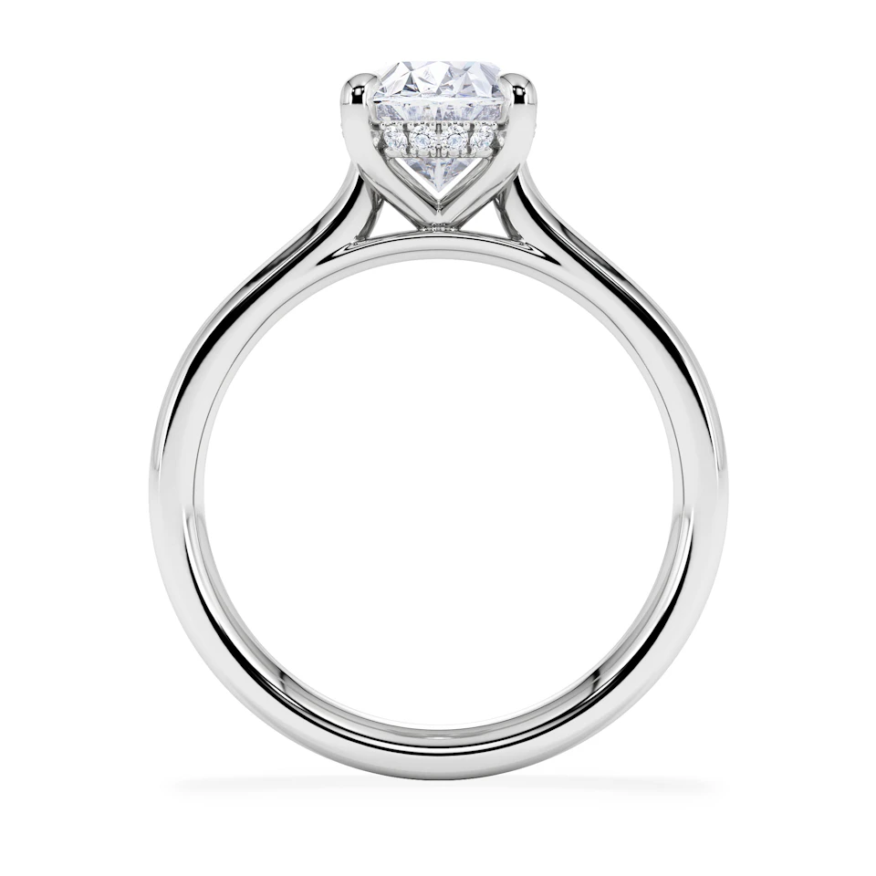 Amora Oval 2.00ct Hidden Halo Lab Diamond Engagement Ring F/VS1 Set in Platinum