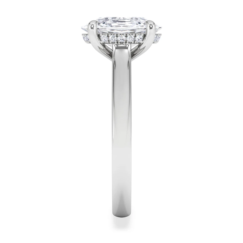 Amora Oval 2.00ct Hidden Halo Lab Diamond Engagement Ring F/VS1 Set in Platinum