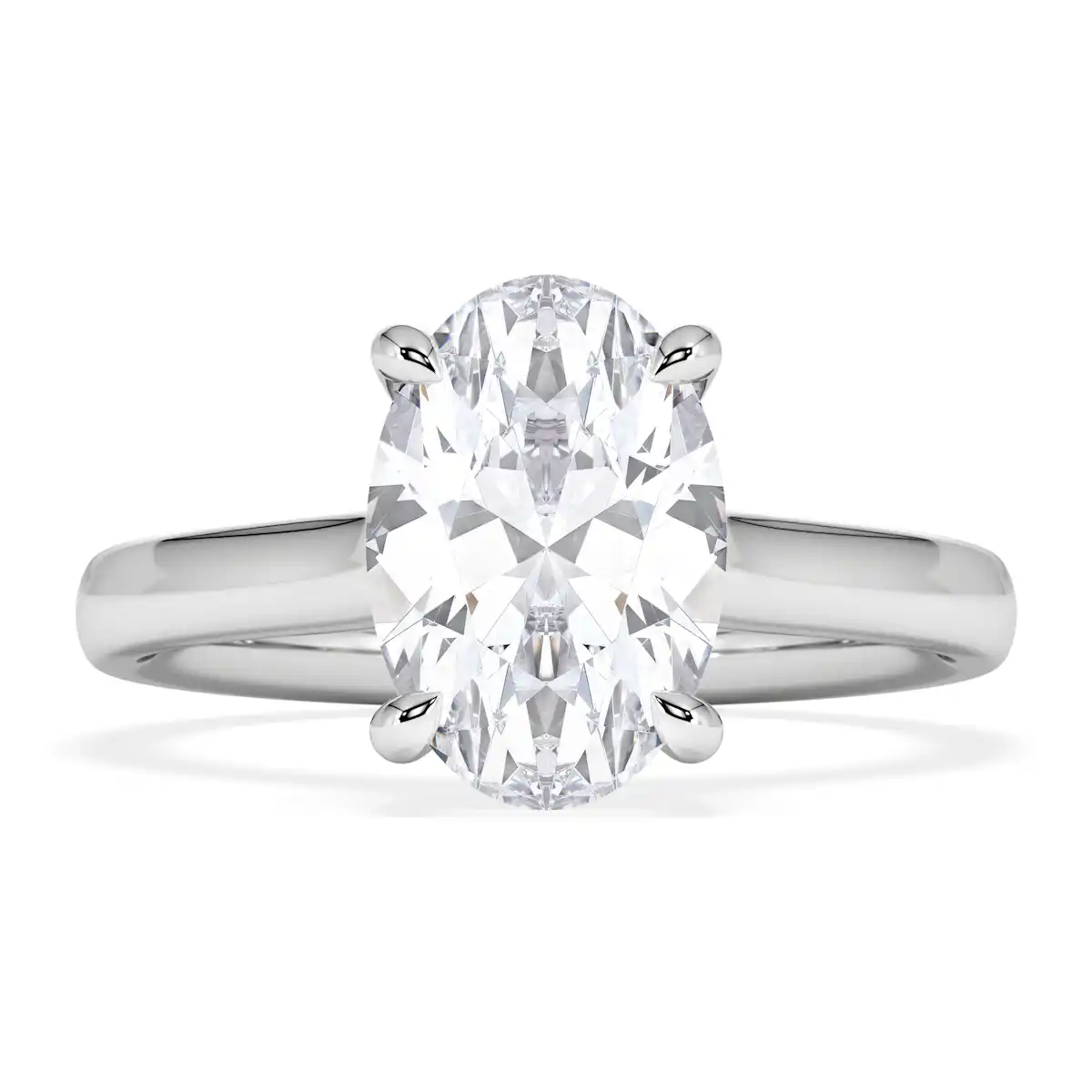 Amora Oval 2.00ct Hidden Halo Lab Diamond Engagement Ring F/VS1 Set in 18K White Gold