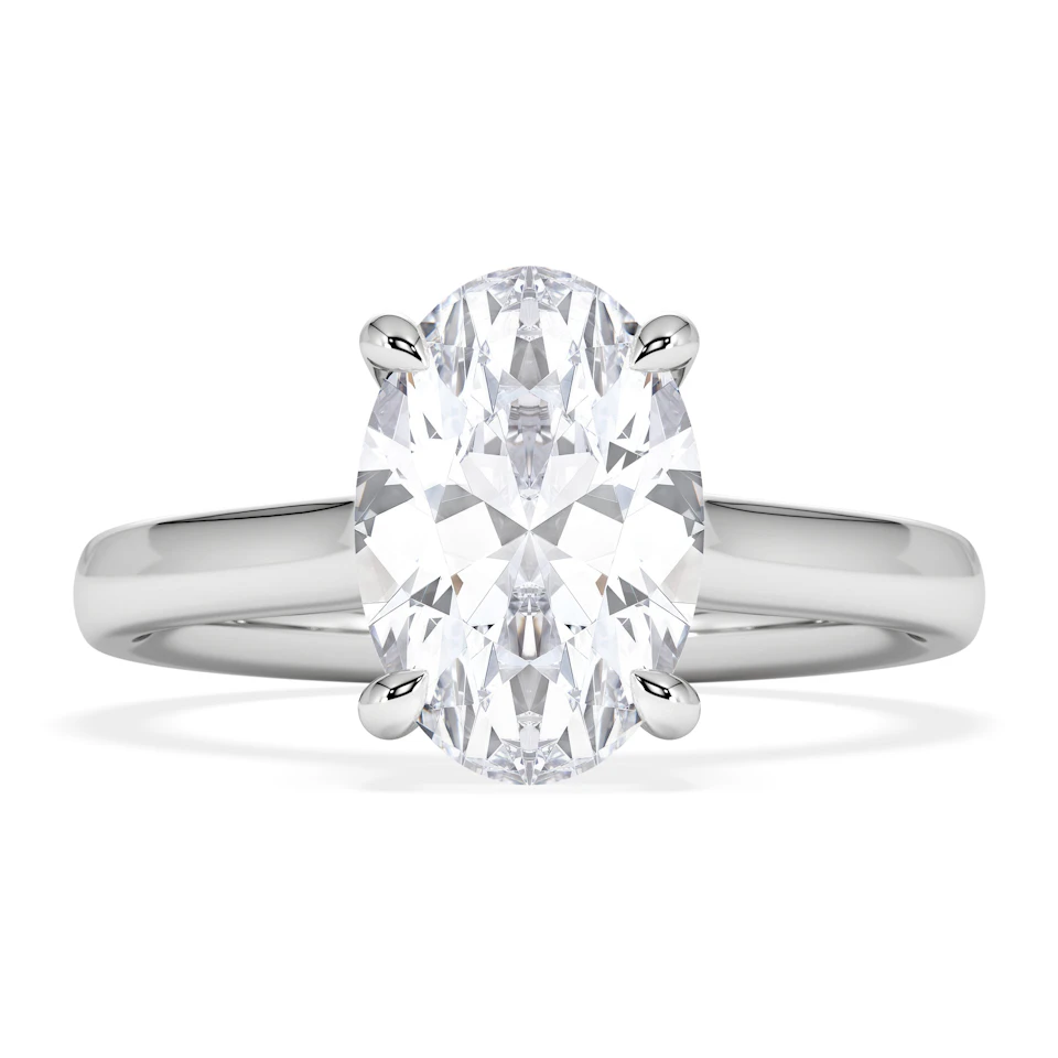 Amora Oval 2.00ct Hidden Halo Lab Diamond Engagement Ring F/VS1 Set in Platinum