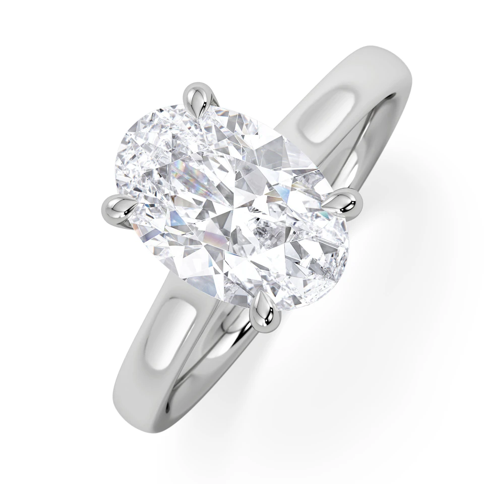 Amora Oval 2.00ct Hidden Halo Lab Diamond Engagement Ring F/VS1 Set in Platinum