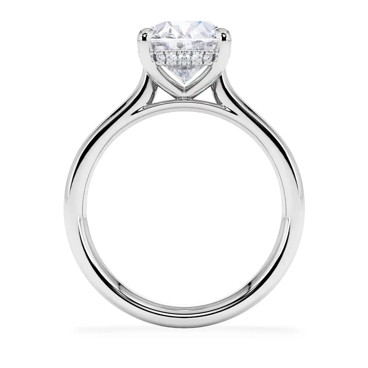 Amora Oval 3.00ct Hidden Halo Lab Diamond Engagement Ring G/VS1 Set in 18K White Gold