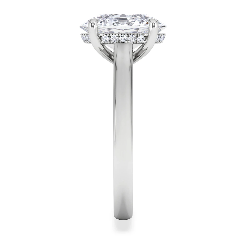 Amora Oval 3.00ct Hidden Halo Lab Diamond Engagement Ring G/VS1 Set in Platinum