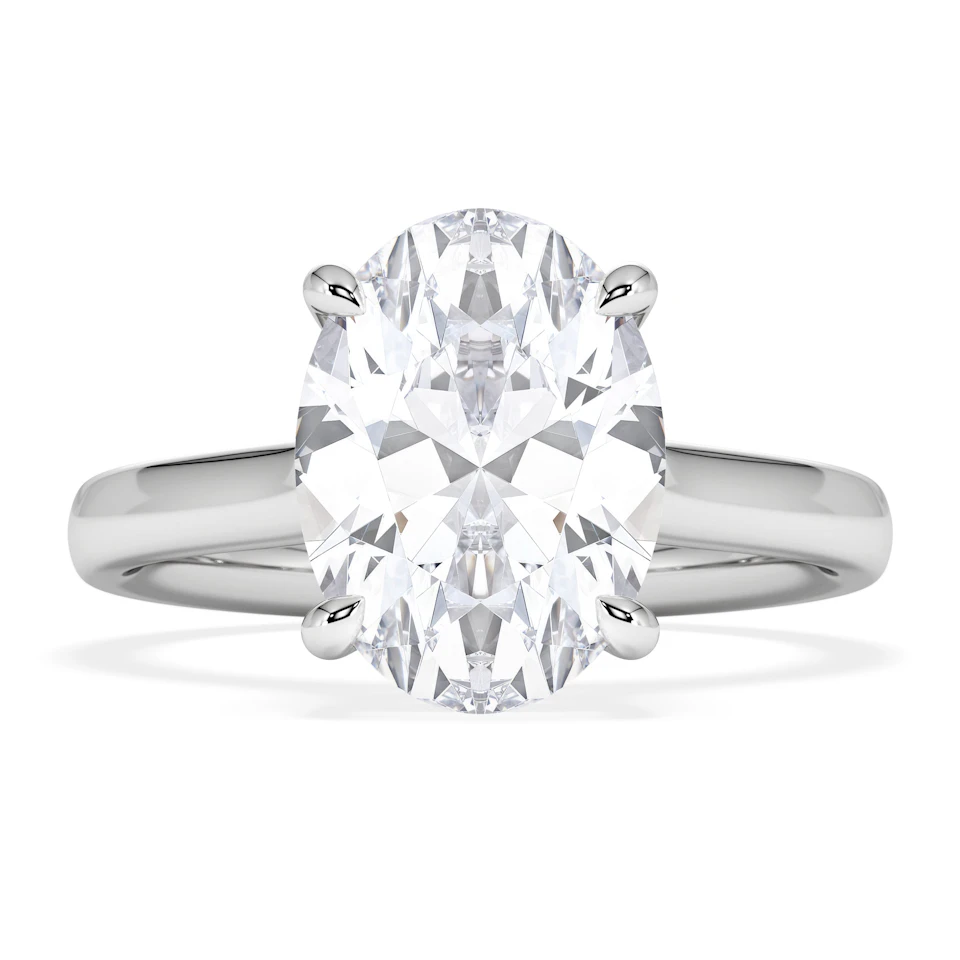 Amora Oval 3.00ct Hidden Halo Lab Diamond Engagement Ring G/VS1 Set in Platinum