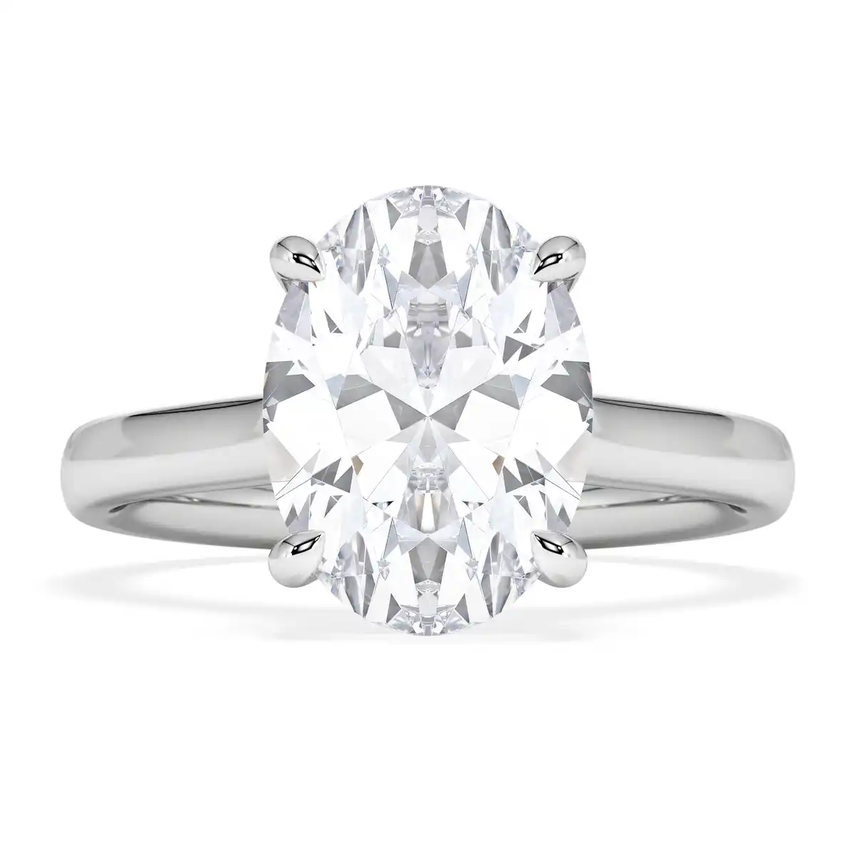 Amora Oval 3.00ct Hidden Halo Lab Diamond Engagement Ring G/VS1 Set in 18K White Gold