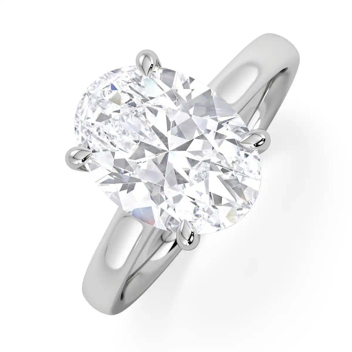 Amora Oval 3.00ct Hidden Halo Lab Diamond Engagement Ring G/VS1 Set in 18K White Gold