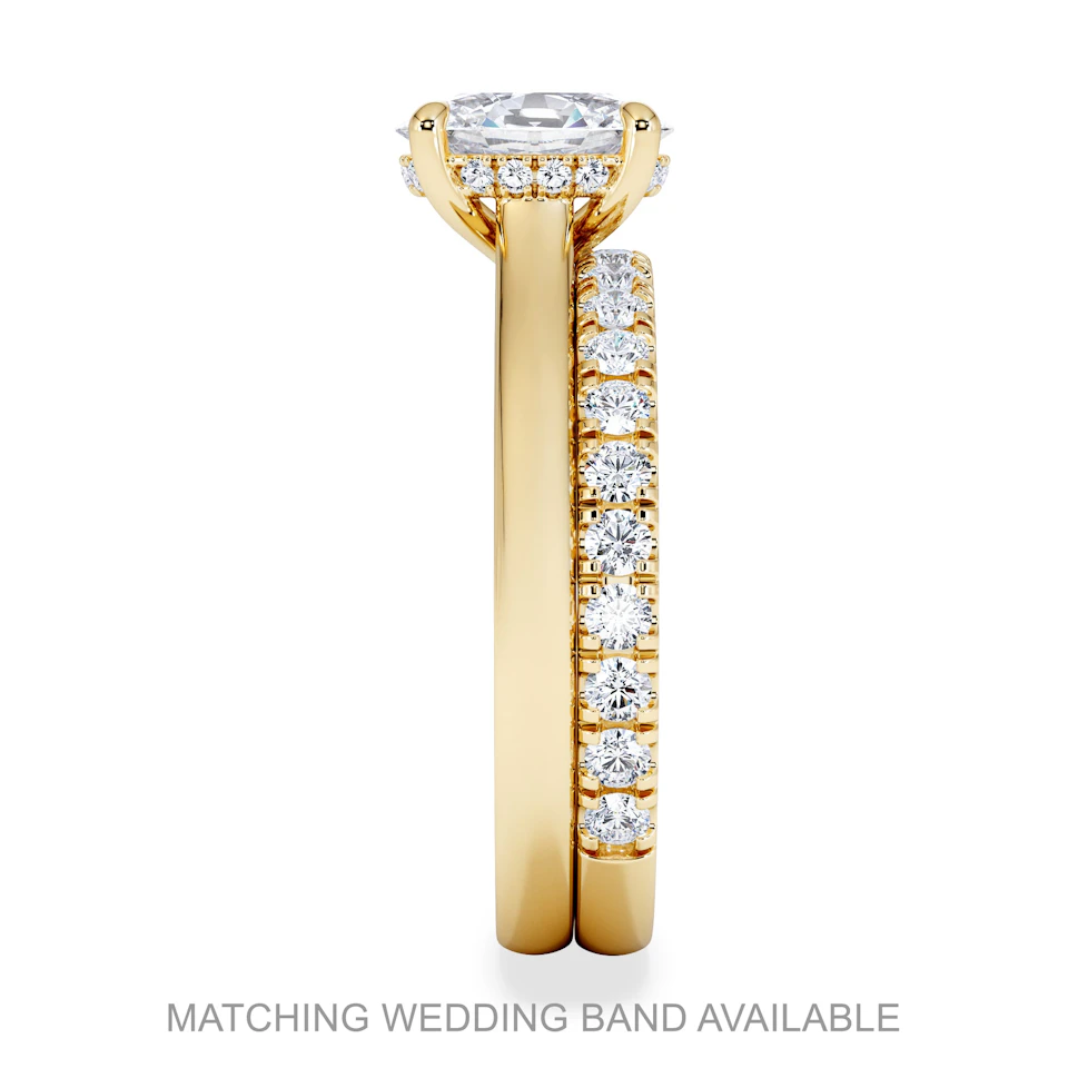 Amora Oval 1.00ct Hidden Halo Diamond Engagement Ring G/VS1 Set in 18K Gold