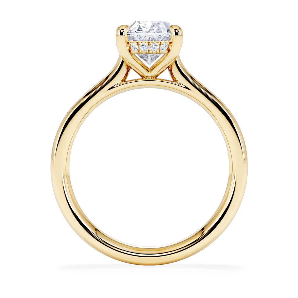 Amora Oval 2.00ct Hidden Halo Lab Diamond Engagement Ring F/VS1 Set in 18K Gold