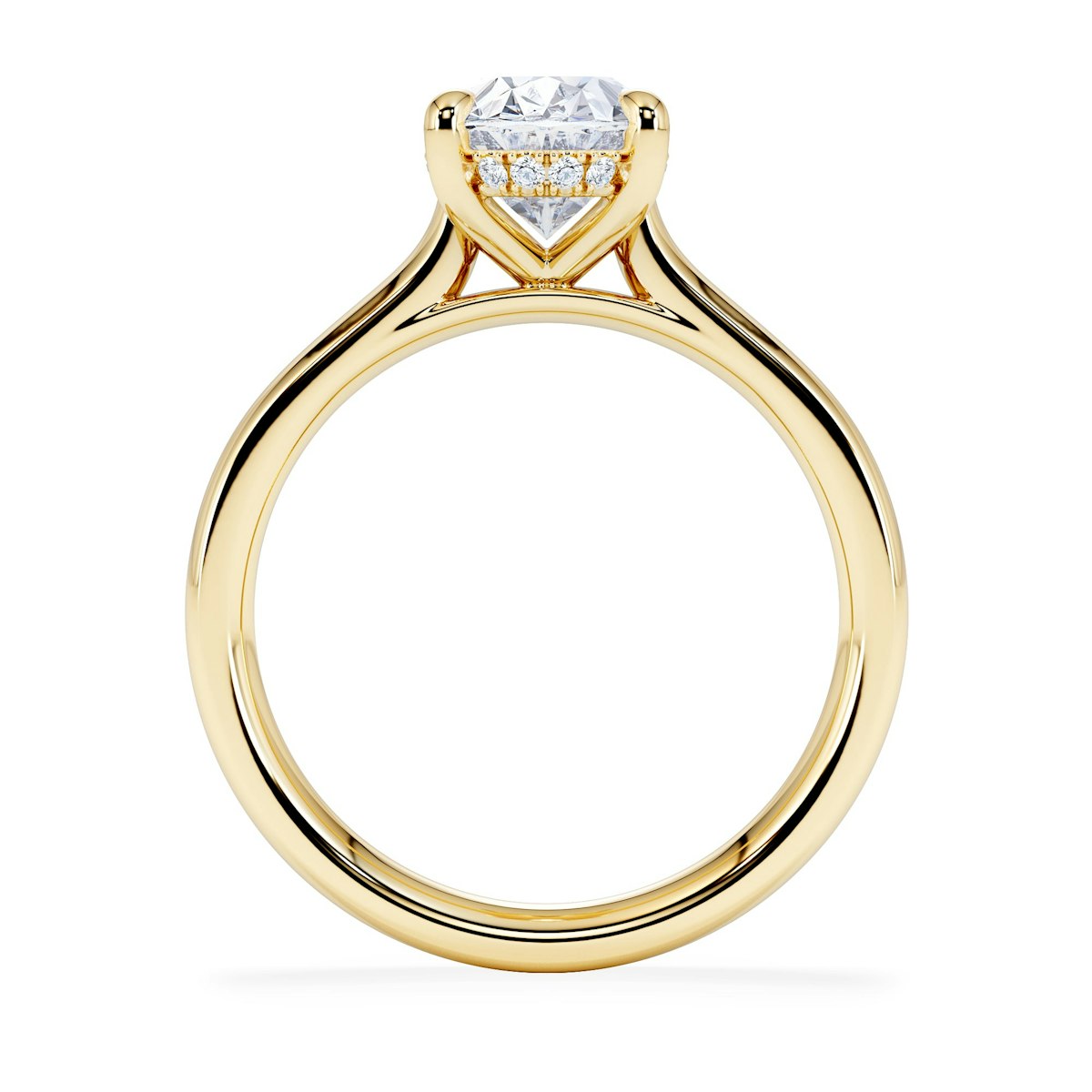 Amora Oval 2.00ct Hidden Halo Lab Diamond Engagement Ring F/VS1 Set in 18K Gold