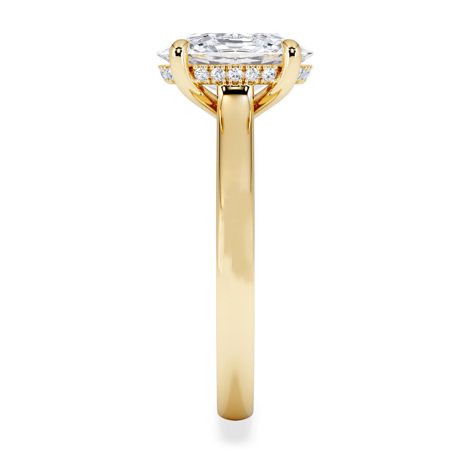 Amora Oval 2.00ct Hidden Halo Lab Diamond Engagement Ring F/VS1 Set in 18K Gold