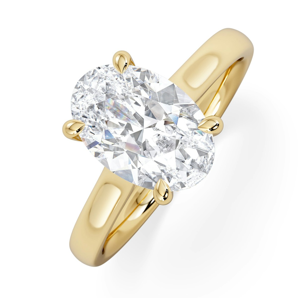 Amora Oval 2.00ct Hidden Halo Lab Diamond Engagement Ring F/VS1 Set in 18K Gold