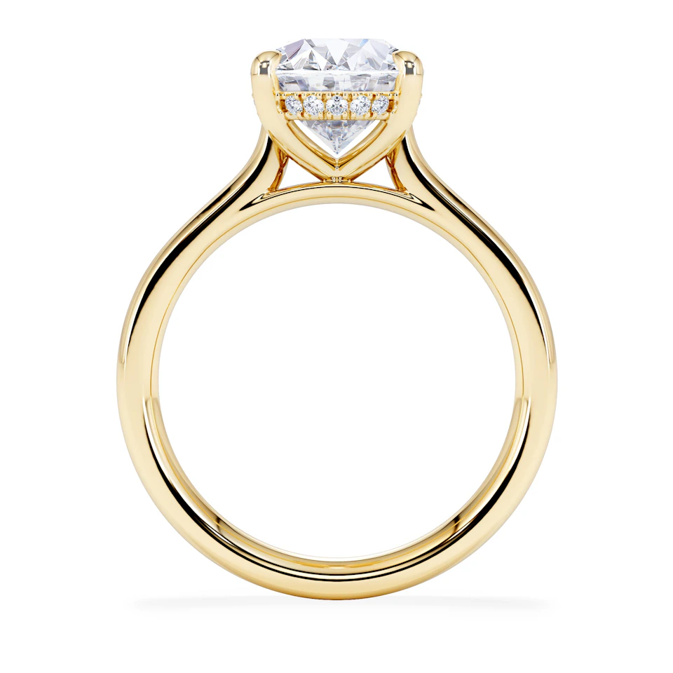 Amora Oval 3.00ct Hidden Halo Lab Diamond Engagement Ring G/VS1 Set in 18K Gold