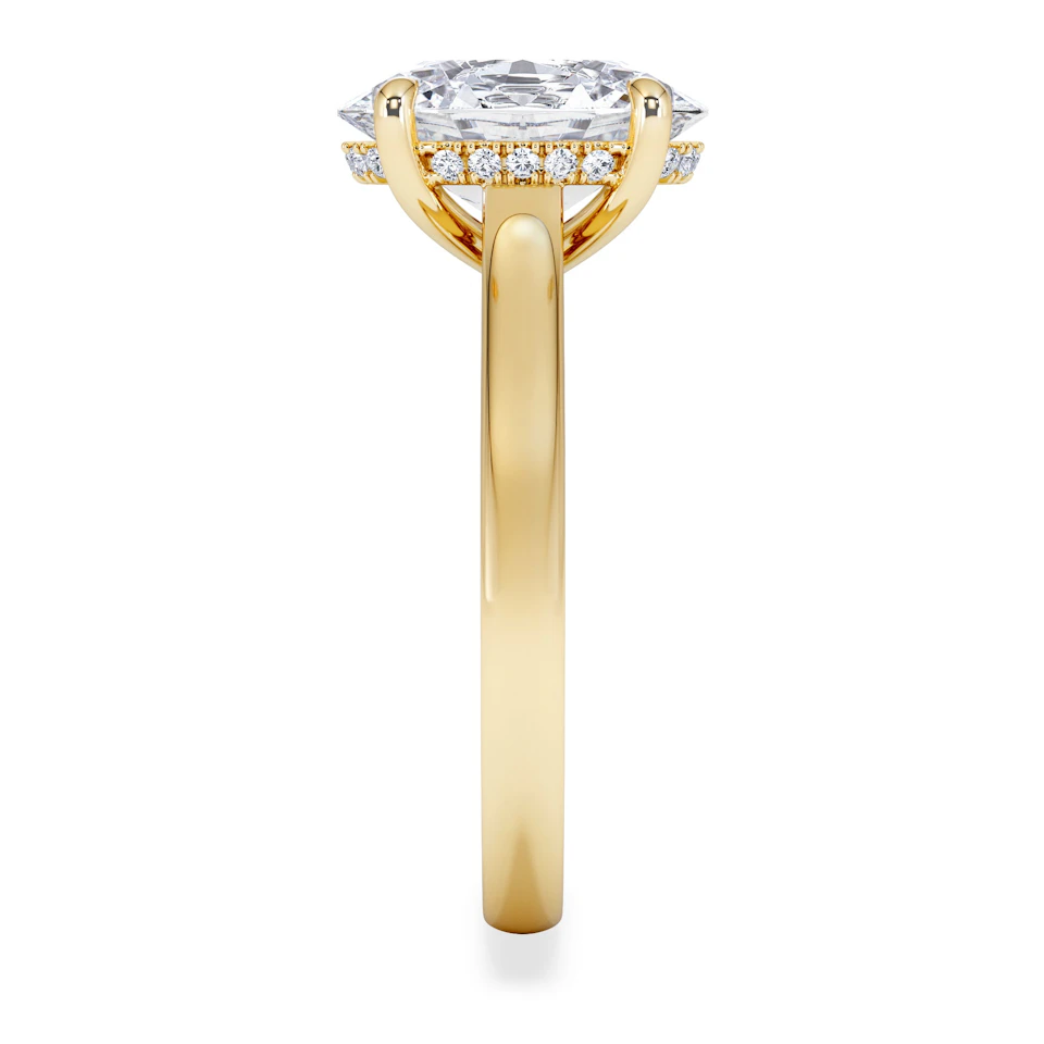 Amora Oval 3.00ct Hidden Halo Lab Diamond Engagement Ring G/VS1 Set in 18K Gold
