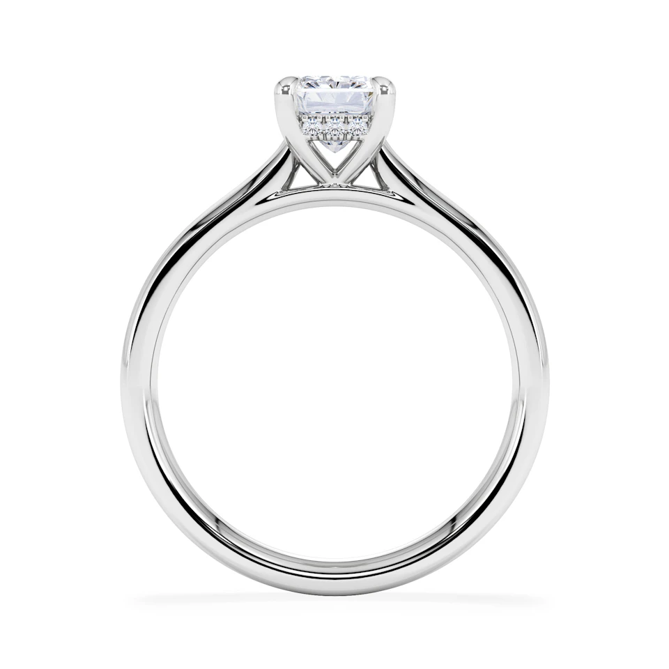 Amora Radiant 1.00ct Hidden Halo Diamond Engagement Ring G/VS1 Set in 18K White Gold