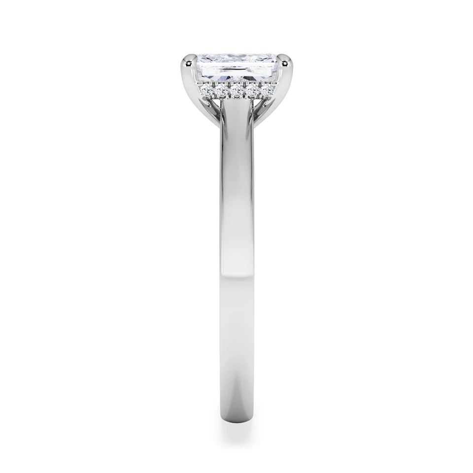 Amora Radiant 1.00ct Hidden Halo Diamond Engagement Ring G/VS1 Set in Platinum