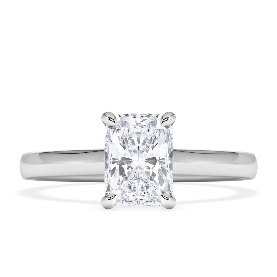 Amora Radiant 1.00ct Hidden Halo Diamond Engagement Ring G/VS1 Set in 18K White Gold