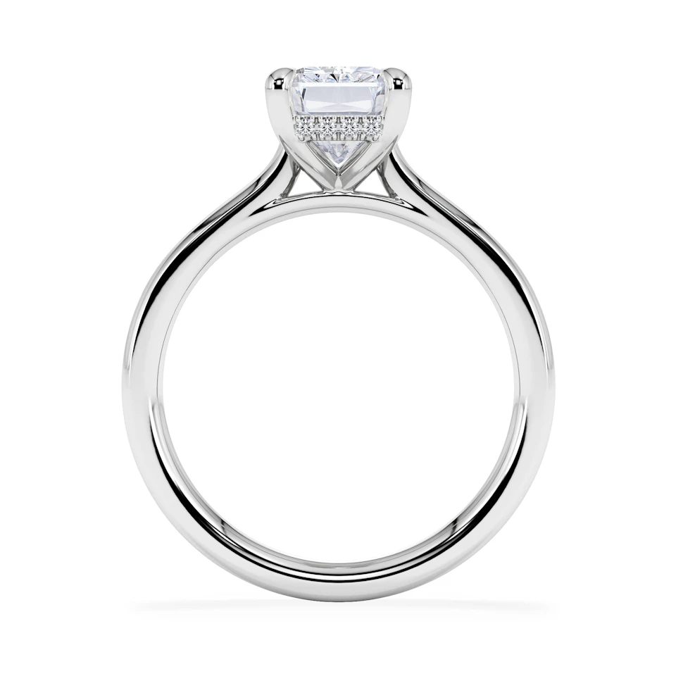 Amora Radiant 2.00ct Hidden Halo Lab Diamond Engagement Ring F/VS1 Set in 18K White Gold