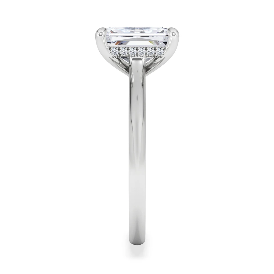 Amora Radiant 2.00ct Hidden Halo Lab Diamond Engagement Ring F/VS1 Set in 18K White Gold