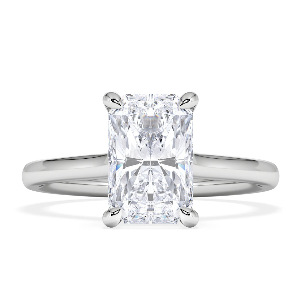 Amora Radiant 2.00ct Hidden Halo Lab Diamond Engagement Ring F/VS1 Set in 18K White Gold