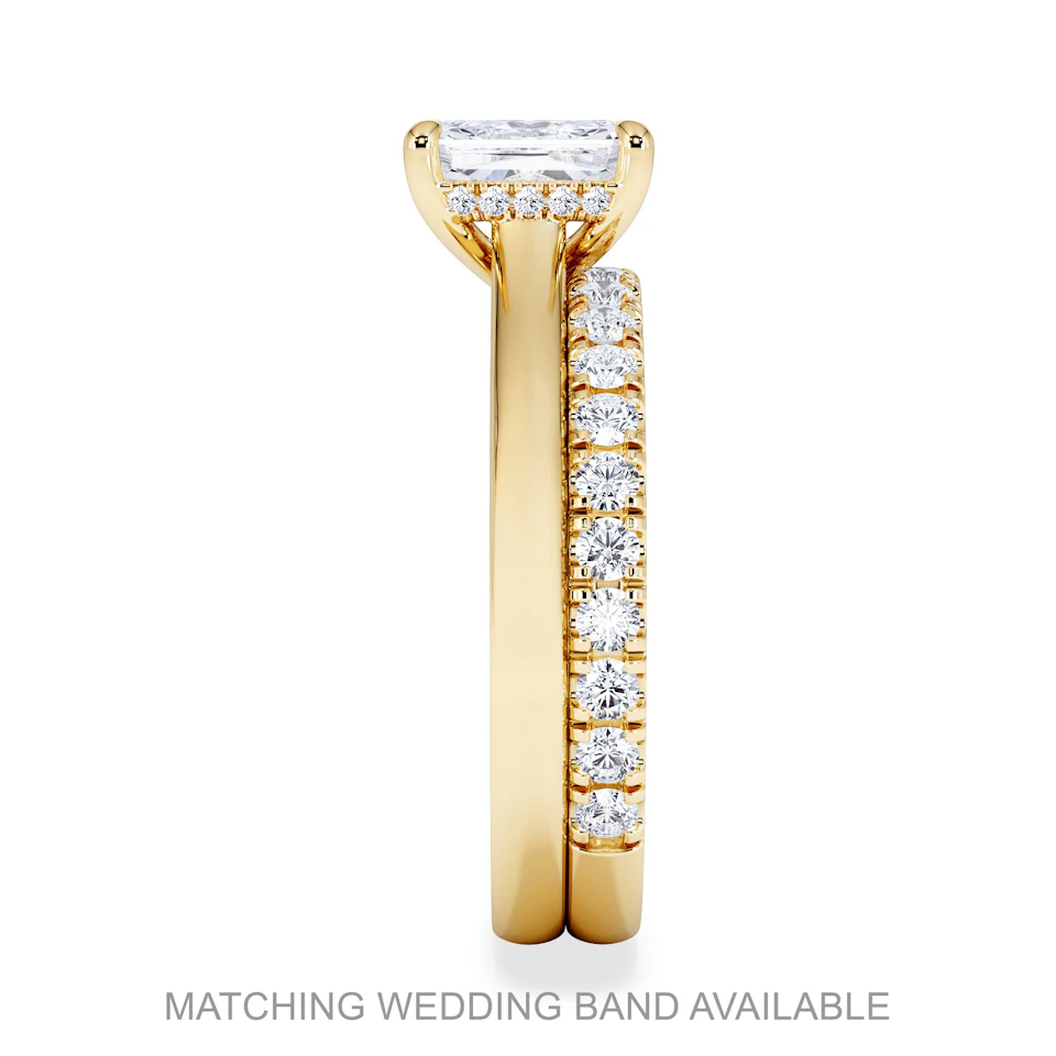 Amora Radiant 1.00ct Hidden Halo Lab Diamond Engagement Ring F/VS1 Set in 18K Gold