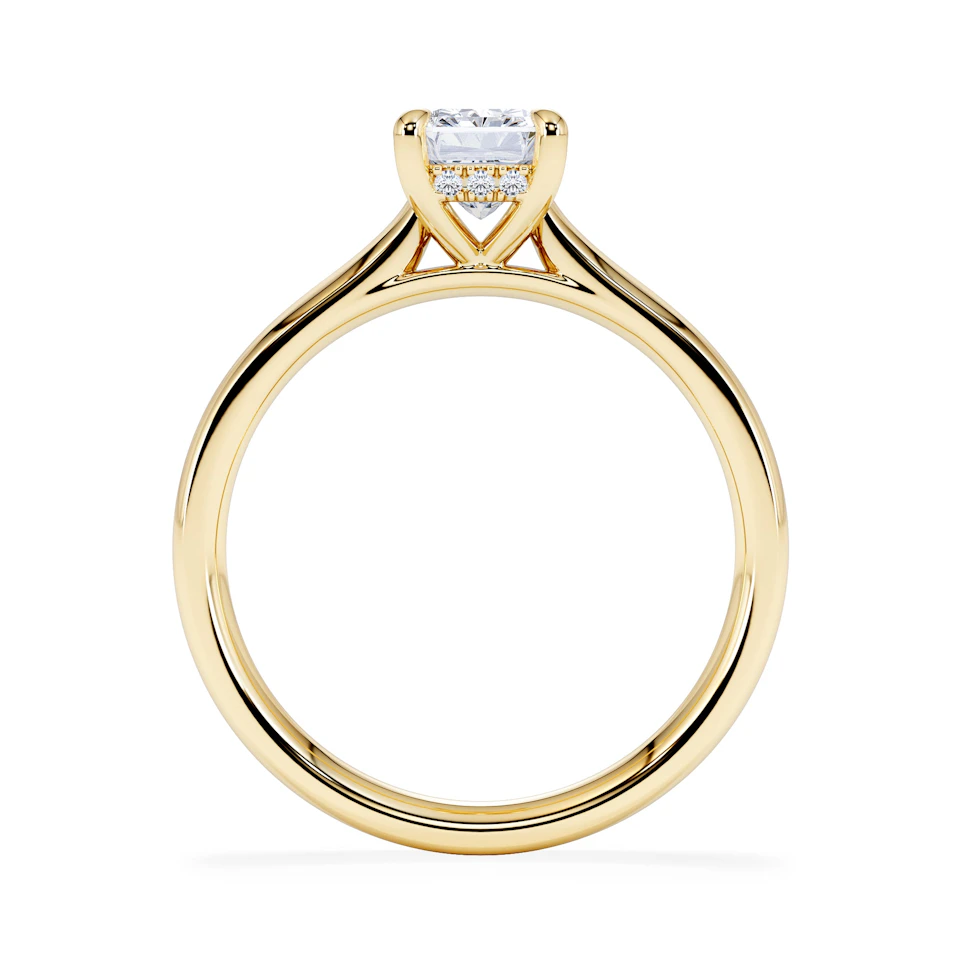 Amora Radiant 1.00ct Hidden Halo Lab Diamond Engagement Ring F/VS1 Set in 18K Gold