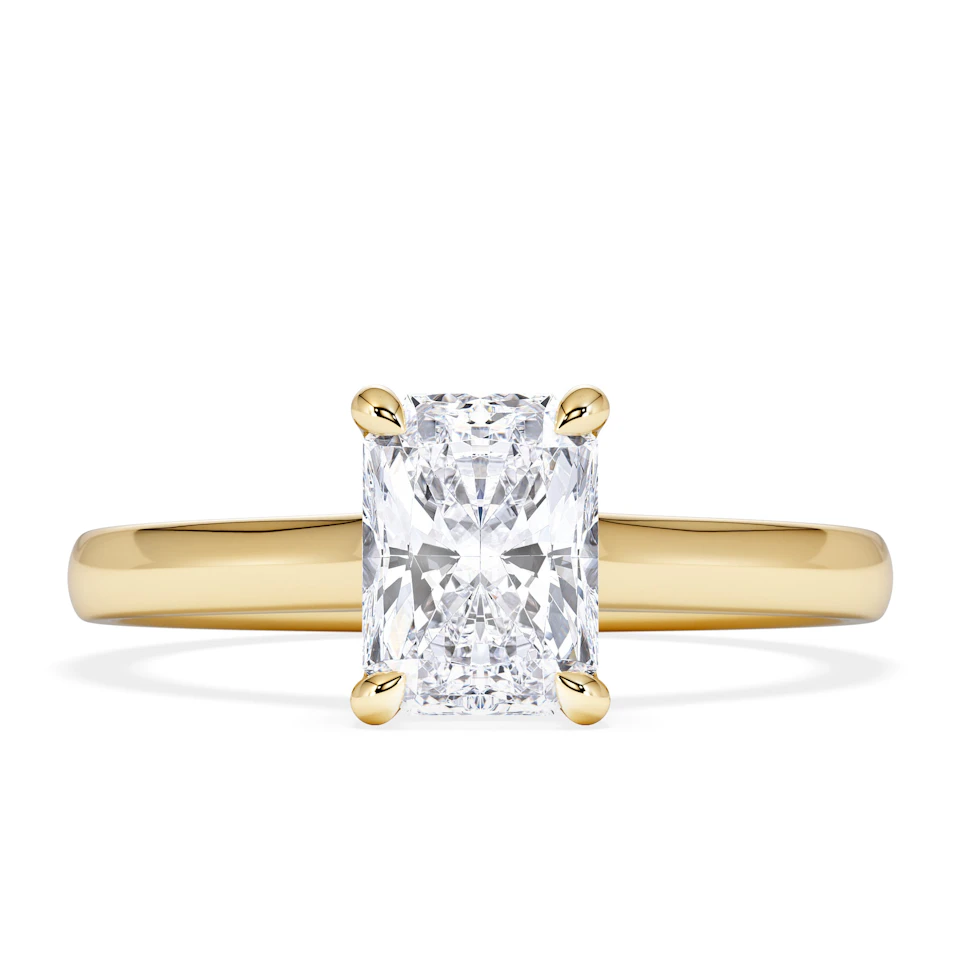 Amora Radiant 1.00ct Hidden Halo Diamond Engagement Ring G/VS1 Set in 18K Gold