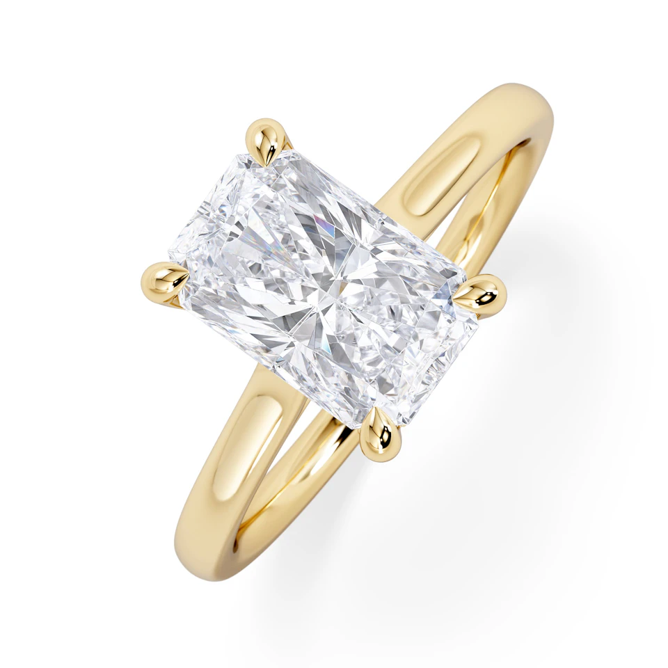 Amora Radiant 2.00ct Hidden Halo Lab Diamond Engagement Ring F/VS1 Set in 18K Gold