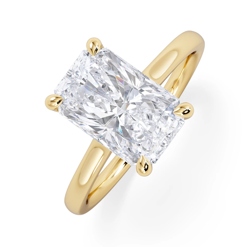 Amora Radiant 3.00ct Hidden Halo Lab Diamond Engagement Ring G/VS1 Set in 18K Gold