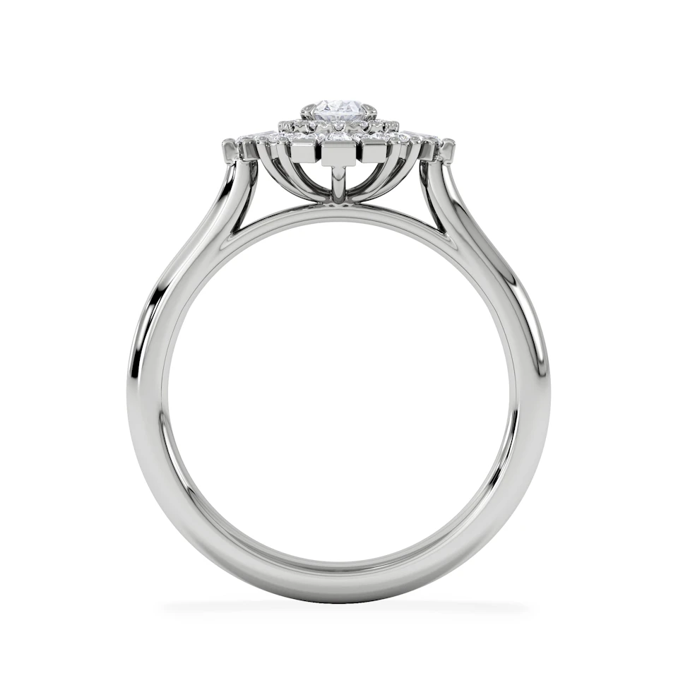 The Radiance Lab Diamond Ring 0.52ct H/SI Set in 925 Silver