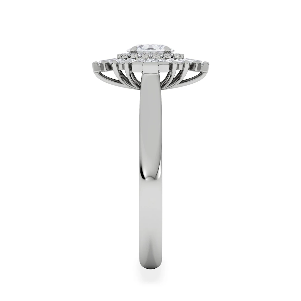The Radiance Lab Diamond Ring 0.52ct H/SI Set in 925 Silver