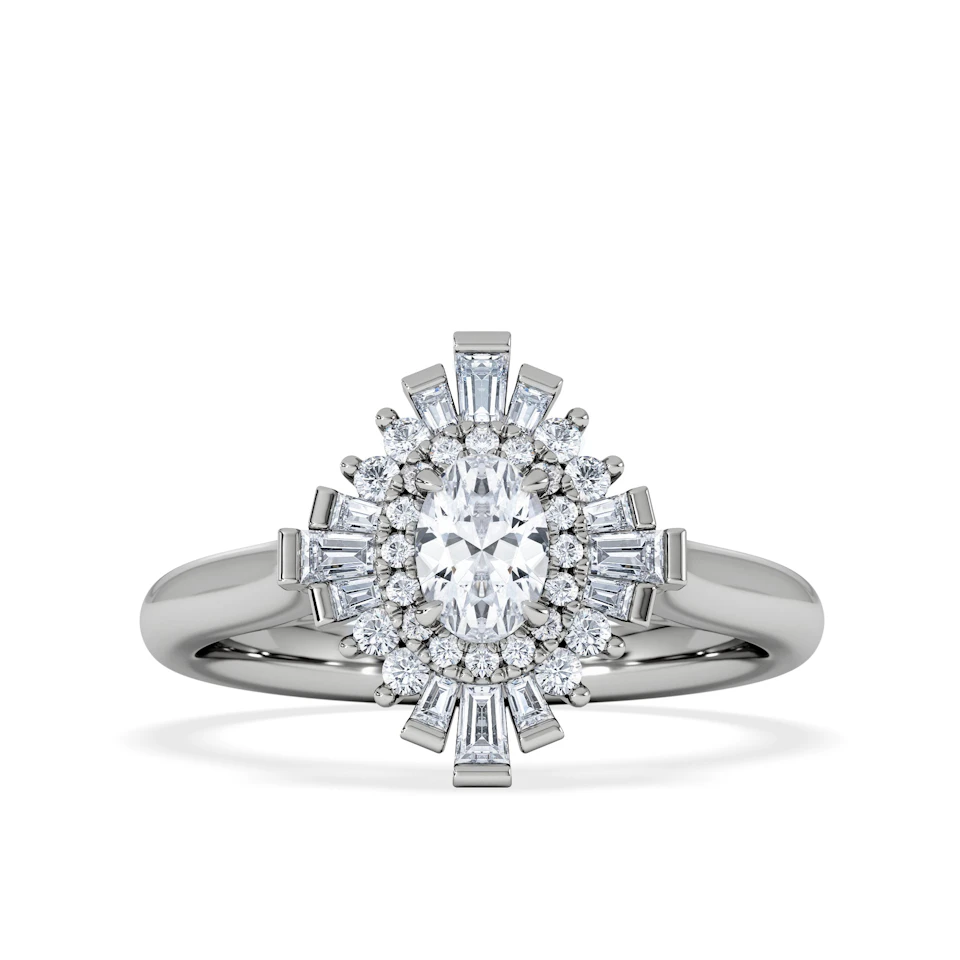 The Radiance Lab Diamond Ring 0.52ct H/SI Set in 925 Silver
