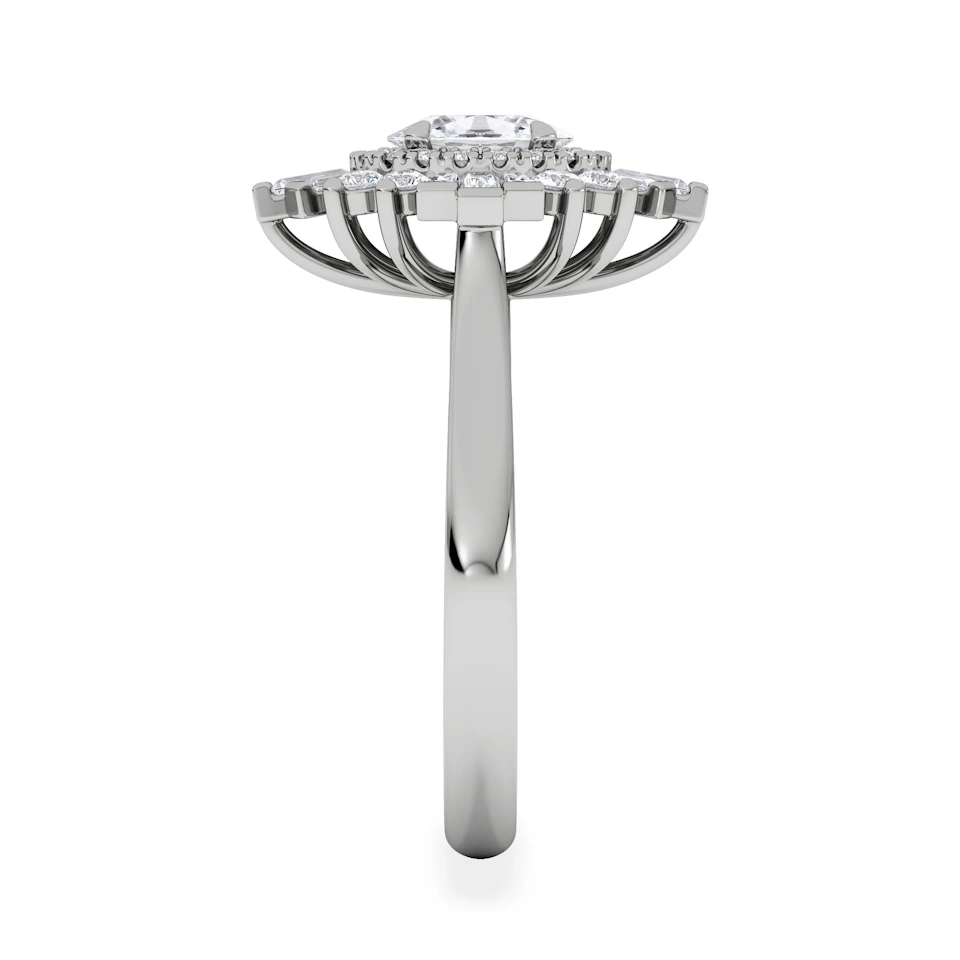 The Radiance Lab Diamond Ring 1.08ct H/SI Set in 9K White Gold