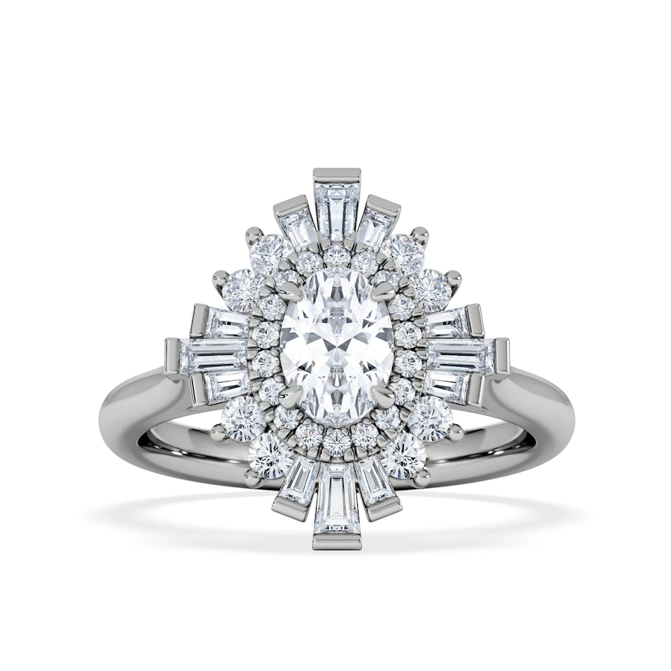 The Radiance Lab Diamond Ring 1.08ct H/SI Set in 9K White Gold