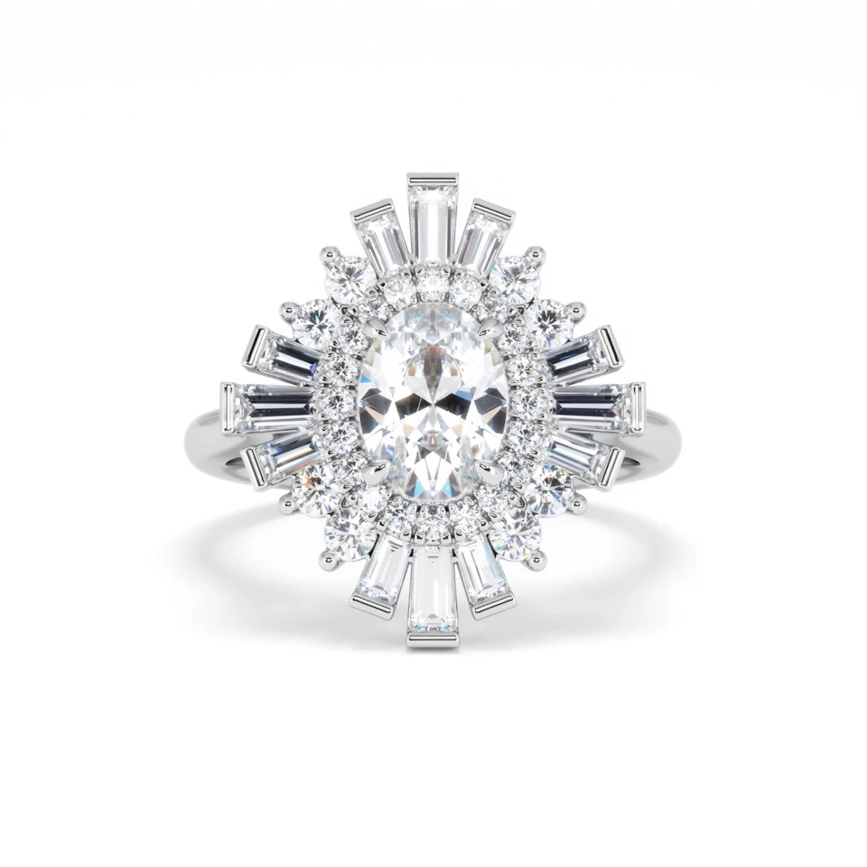 The Radiance Lab Diamond Ring 2.00ct H/SI Set in 9K White Gold