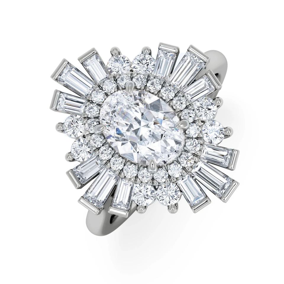 The Radiance Lab Diamond Ring 2.00ct H/SI Set in 9K White Gold