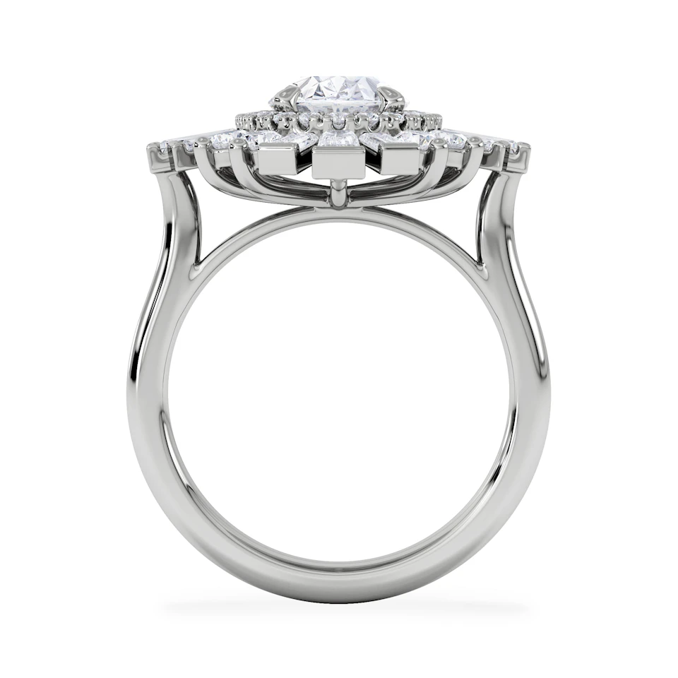 The Radiance Lab Diamond Ring 3.35ct H/SI Set in 18K White Gold
